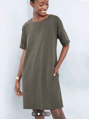 Eileen Fisher green tee shirt dress